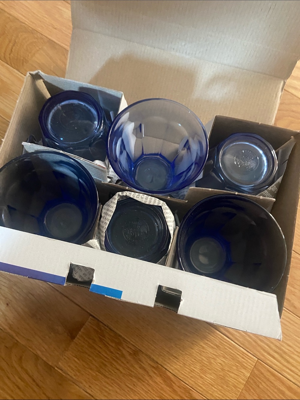 DURALEX Blue Marine 25 cl Picardie Tumbler Pack of 6 Glasses 8-3/4 Ounce NEW NIB - Picture 3 of 3